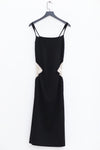 SWAYING/KNIT waist crochet suspender dress SW24SS2L09 black